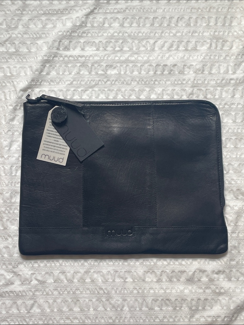 Muud Handcrafter Copenhagen Leather Laptop Sleeve Black